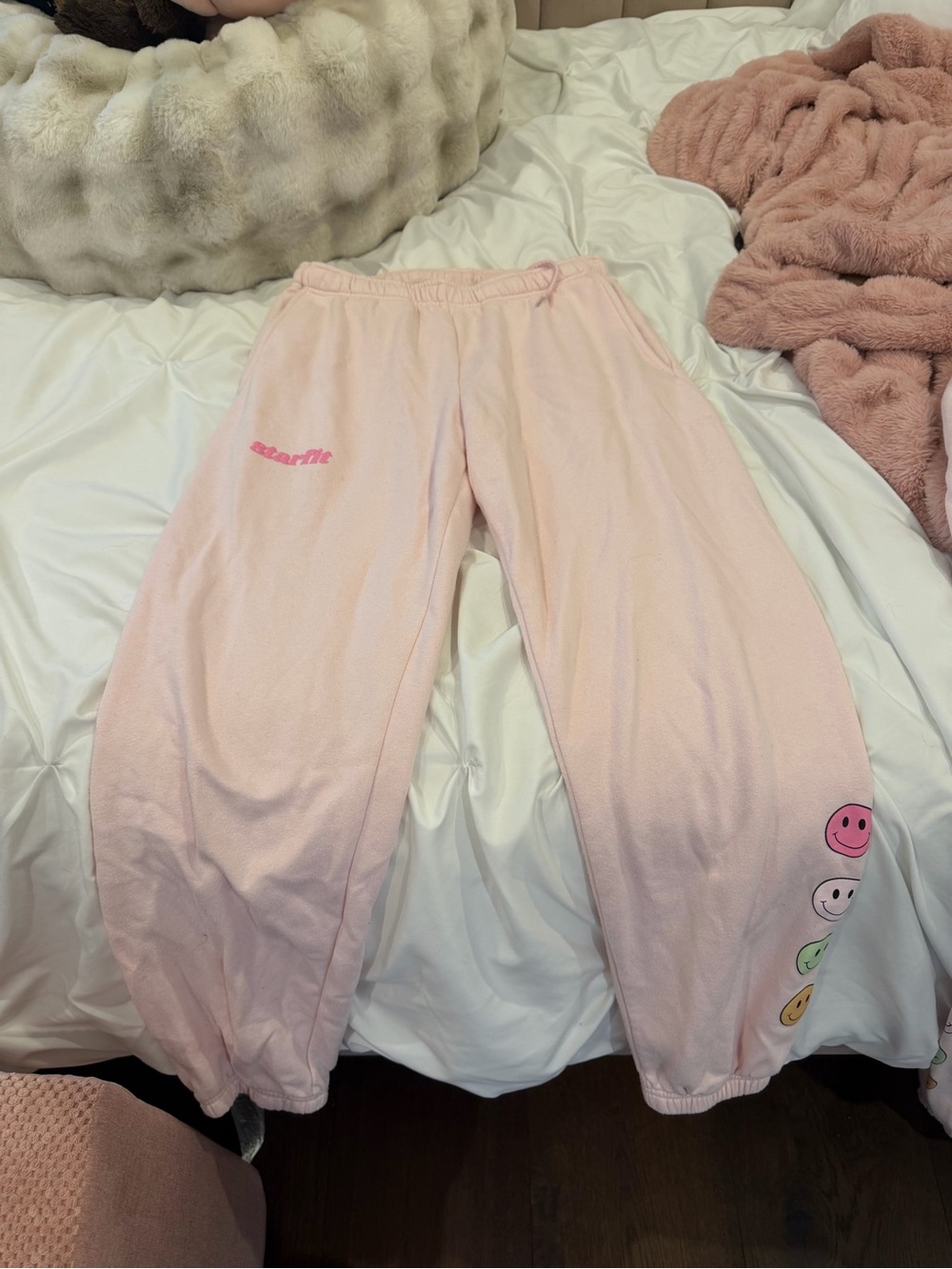 Pink Smiley Jogger Pants - Brand: Starfit